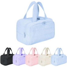 (Blue)Travel Toiletry Bag, 2025 New Version Portable Travel Wash Bag, Suitable compatible with Both Men and Women (Black)