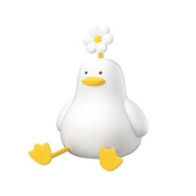 Flower Duck Night Light,3 Colors Silicone Night Lights,1200MAh Rechargeable Cute Lamp, Timer Night L