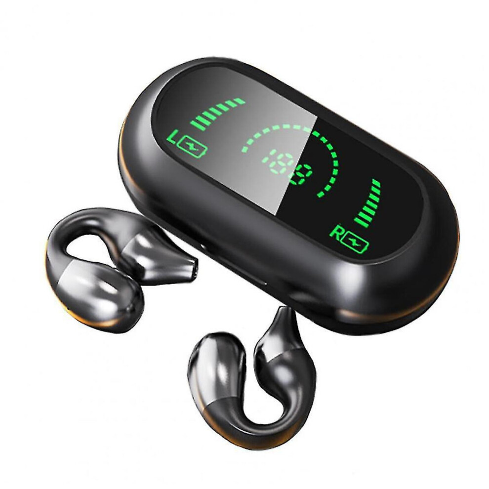 Ï¼Black)Earclip Headphones Bluetooth Bone Conduction, Painless Comcompatible Withtable Wireless Earbuds Black 9335161902438