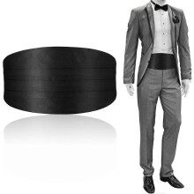 Ceinture de smoking pour homme de haute qualité, couleur unie, 47,2 pouces, avec bande ajustable, idéale pour les smokings.