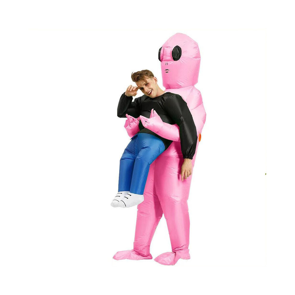 Costume Da Alieno Verde Che Trasporta Un Umano, Costume Da Alieno Gonfiabile Per Adulti, Divertente Travestimento Gonfiabile Per Cospl-image
