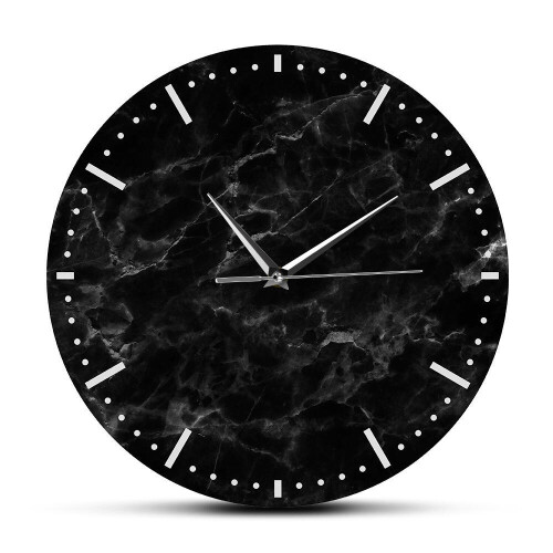 Creative Simple Marbling Pattern Wall Clock Acrylic Square Hanging For Store Display 1Pack