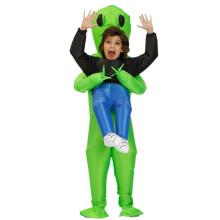 Costume d'extraterrestre vert portant un humain, costume d'extraterrestre gonflable pour enfants et adultes, déguisement amusant pour H