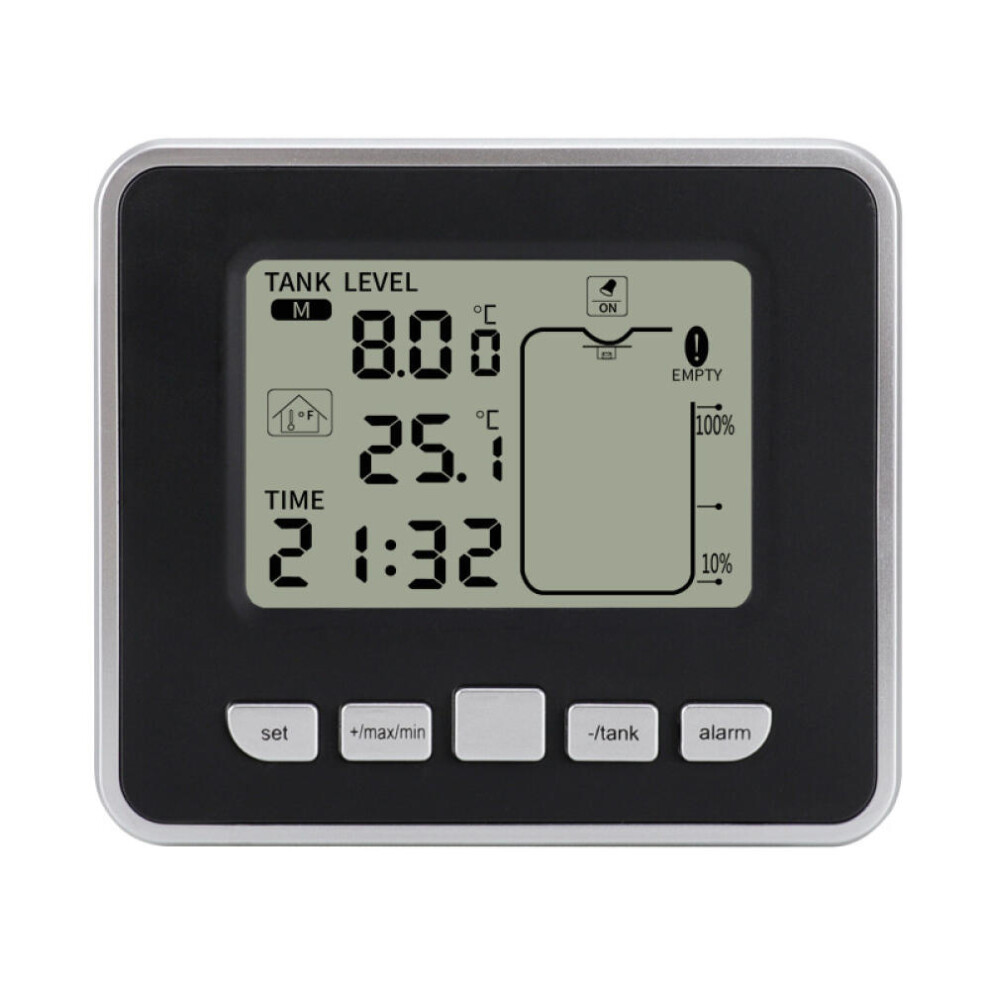 Ultrasonic Wireless Water Tank Liquid Level Meter With Temperature Sensor Level Monitor Time Displa 9335161905187