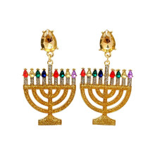 pari Hanukka-korvakoruja, elegantteja korvakoruja, metallikorvakoruja, koristeellisia naisten riipuskorvakoruja