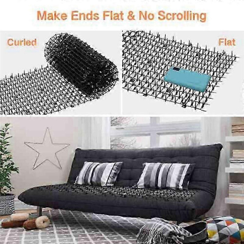 13.1FT Cat Mat with Spikes,Digging Cat Deterrent Devices Prickle Strips Roll Anti Kitten Stopper Tr 1