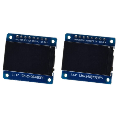 2X Tela LCD IPS de 1,14 Polegadas 135x240 SPI ST7789, Módulo de Tela TFT de 65 Mil Cores para  para Raspberry Pi ESP32 STM32 DIY