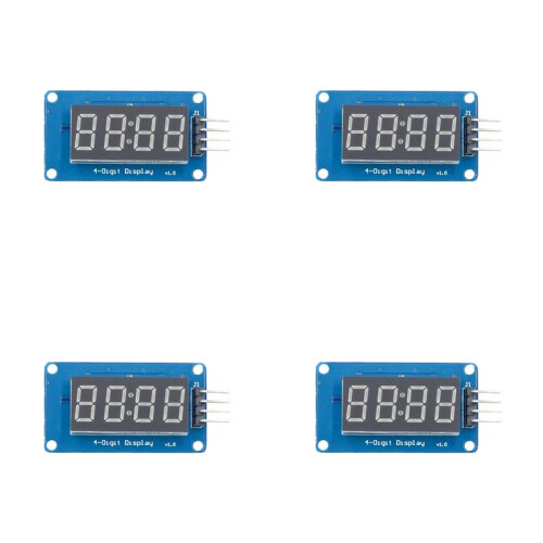 4X Módulo de Exibição LED de 4 Bits TM1637 para , Tubo de Relógio de Ânodo Vermelho de 7 Segmentos de 0,36 Polegadas e Placa de Driver Serial