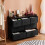 Fabric Dresser with 7 Drawers Black 7