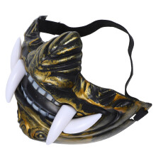 1Handgemaakte Japanse Drama Mask Goud Voor En Feest