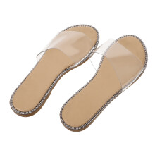 1Paar Transparante Platte Slippers Dames Comfortabele Strand