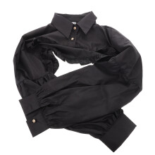 Zwarte Stof Faux Collar Met Lange Mouwen Voor Dames