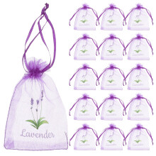 20St Trekkoord Mesh Zakjes Paarse Lavendel Geurzakjes Multifunctioneel