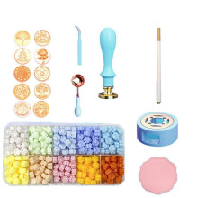 Wax Seal Stamp Kit 17Pcs, Heater, Coloring Pen, Perfect Decoration for Wedding Invitations for Gift and ,