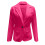 Women's Solid Single-Button Blazer Jacket, Hot Pink 5