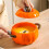 Ceramic Pumpkin Bowl Dutch Oven with Lid 1 Piece 8