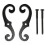 2PCS Cast Iron Shutter Fasteners - Decorative S-Shape Shutter Dogs Hardware - Rust-Resistant External Shutter Tieback 1
