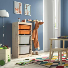 IKEA TROFAST Storage Unit with 4 Boxes 44x30x91cm