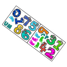 1Set Cartoon Vloerstickers Met Nummer , Zelfklevend En Afneembaar