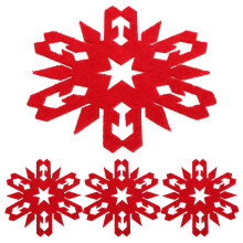 4St Feestelijke Stoffen Onderzetters Sneeuwvlok Design