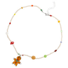 1Kerst Gingerbread Man Ketting Rood Duurzaam Plastic Hanger