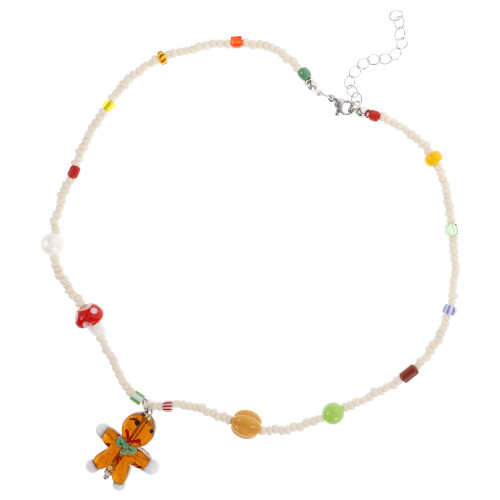 1Kerst Gingerbread Man Ketting Rood Duurzaam Plastic Hanger