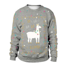 (L, SB102-017) Womens Men Christmas Tops Cute Printed Tshirts Long Sleeve Pullover Casual Crewneck Sweatshirt Loose Comfy Tops