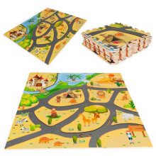 Tapete de espuma para crianças safari puzzle 9el 93x93cm