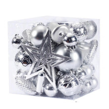 (silver) Shatterproof Christmas Ball Ornaments Set Gift Package For Christmas Tree