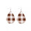 Golden Thread Teardrop PU Leather Hook Earrings Brown 2