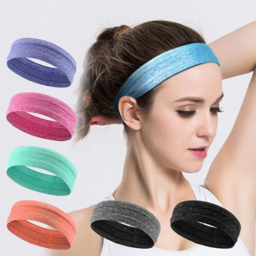 Cotton sweat headband blue 2