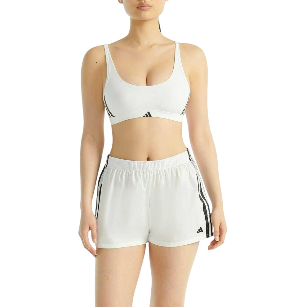 Adidas (16 Uk, White) Womens/Ladies Essentials 3 Stripes Bralette