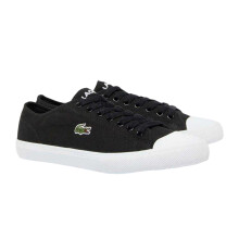 (4 UK, Black) Lacoste Womens/Ladies Logo Leather Flat Trainers