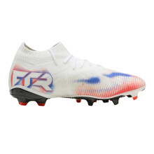 (3 UK, White/Black/Red) Puma Womens/Ladies Future 8 Match Snug Fit Artificial Ground Football Boots