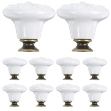 8St Elegante Vintage Keramische Knoppen Voor Kasten En Ladekasten Wit