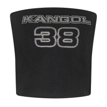 (14 UK, Black) Kangol Womens/Ladies Diamante Bandeau Crop Top