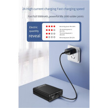 DH20 Spot Draagbare Handheld 9 Gear Spot 5V MAX2.4A Power Bank 18650 Lithium Batterij Nikkel Vel