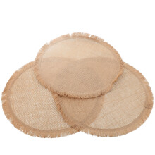 8St Witte Kant Rond Jute Placemat Set Voor Dagelijks Gebruik