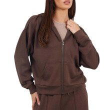 (14 UK, Chocolate) Brave Soul Womens/Ladies Scuba Full Zip Hoodie