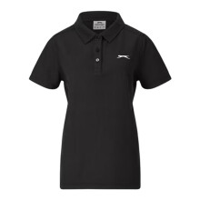 (18 UK, Black) Slazenger Womens/Ladies Logo Polycotton Polo Shirt