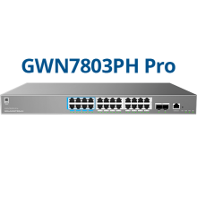 Grandstream GWN7803PH PRO ? Enterprise Layer 2++ Managed Switch ? 24 Gigabit RJ45 (PoE/PoE+) + 2 Gigabit SFP+
