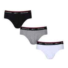 (S, Black/White/Grey) Reebok Mens Wiggins Briefs (Pack of 3)