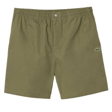 (XS, Green) Lacoste Mens Cotton Poplin Relaxed Fit Shorts
