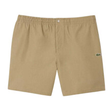(XS, Beige) Lacoste Mens Cotton Poplin Relaxed Fit Shorts