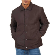 (M, Brown) Brave Soul Mens Coach Jacket