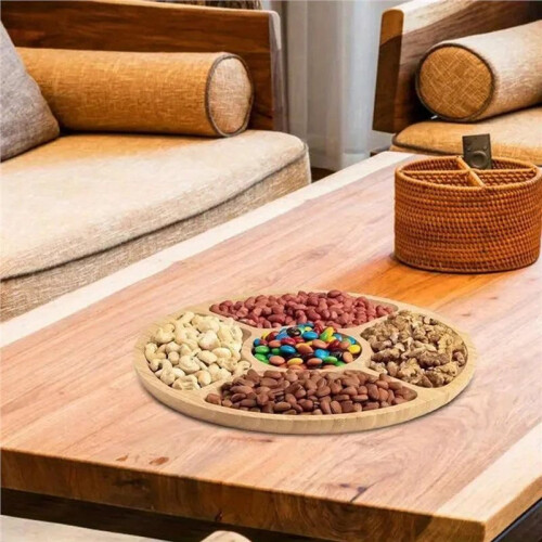 1pc Nut Platter Candy Snacks Server Dish Divided Dried Fruit Snack Plate Appetizer Serving Platter for Restaurant