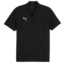 (M, Black) Puma Mens Logo Pique Polo Shirt
