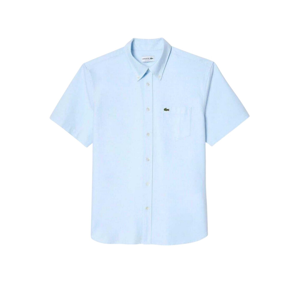 Lacoste (S, Blue) Mens Embroidered Logo Oxford Shirt