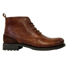 (10 UK, Tan) Firetrap Mens Focus Leather Block Heel Boots