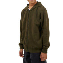 (13 Years, Mid Khaki) Brave Soul Boys Plain Ribbed Cuff Full Zip Hoodie